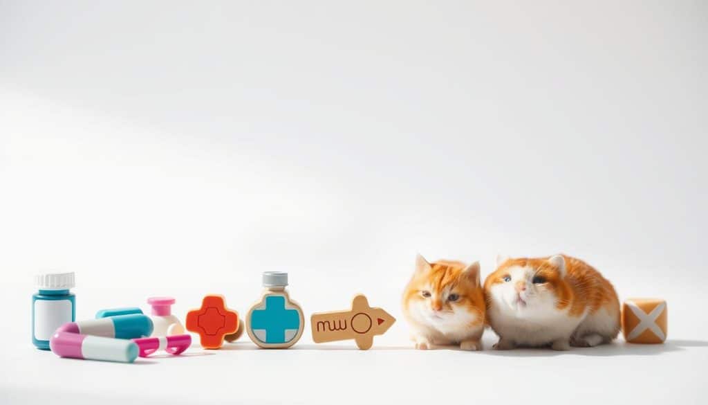 A close-up shot of a variety of pet insurance coverage icons and symbols, set against a clean, white background. In the foreground, a collection of colorful medical icons, including a pill bottle, stethoscope, and bandage, representing common pet healthcare needs. In the middle ground, silhouettes of common household pets - a dog, cat, and hamster - surrounded by geometric shapes and lines, symbolizing the breadth of coverage. The background has a subtle gradient, with a soft, natural lighting that creates depth and emphasizes the simplicity of the design. The overall mood is professional, informative, and visually engaging, conveying the key aspects of pet insurance coverage at a glance.