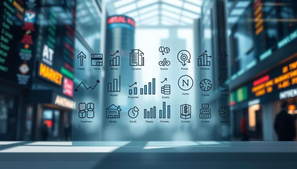 A contemporary multi-asset portfolio displayed against a backdrop of a bustling financial market. The portfolio is showcased in a sleek, modern design, with various investment instruments such as stocks, bonds, and commodities represented by minimalist icons. The lighting is soft and directional, casting subtle shadows that enhance the depth and dimensionality of the composition. The overall tone is one of professional sophistication, conveying the message of a well-diversified investment strategy suitable for the current market conditions.