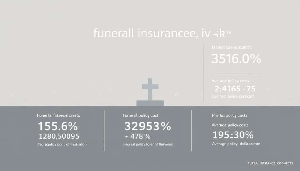 A modern, minimalist data visualization depicting the key statistics and figures related to the funeral insurance industry in Spain. In the foreground, a clean infographic layout showcases the most relevant metrics, such as market size, penetration rates, and average policy costs, presented in a sleek, high-contrast style. The middle ground features a subtle backdrop of subtle geometric patterns and muted color gradients, creating a sense of depth and sophistication. The background is kept deliberately simple, with a soft, neutral color palette to maintain the focus on the informative data display. The overall aesthetic should convey a sense of professionalism, reliability, and clarity, reflecting the seriousness and importance of the funeral insurance industry.