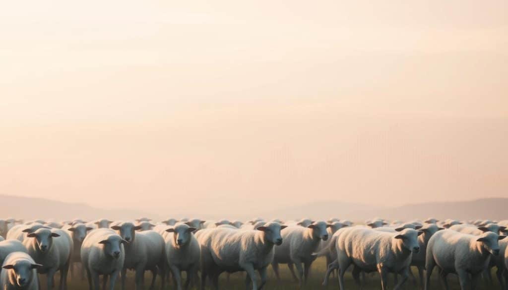 A serene financial landscape under a soft, diffused lighting. In the foreground, a herd of sheep moves in a synchronized pattern, representing the "herd mentality" or "herding behavior" often observed in investment decisions. The sheep are rendered with a dreamlike, ethereal quality, suggesting the subconscious influence of psychological biases. In the middle ground, a series of rising and falling stock charts, mirroring the ebb and flow of the sheep's movement, symbolizing the impact of cognitive biases on investment strategies. The background features a tranquil, pastel-hued sky, conveying a sense of contemplation and introspection, inviting the viewer to reflect on the interplay between human psychology and financial decision-making. A serene financial landscape under a soft, diffused lighting. In the foreground, a herd of sheep moves in a synchronized pattern, representing the "herd mentality" or "herding behavior" often observed in investment decisions. The sheep are rendered with a dreamlike, ethereal quality, suggesting the subconscious influence of psychological biases. In the middle ground, a series of rising and falling stock charts, mirroring the ebb and flow of the sheep's movement, symbolizing the impact of cognitive biases on investment strategies. The background features a tranquil, pastel-hued sky, conveying a sense of contemplation and introspection, inviting the viewer to reflect on the interplay between human psychology and financial decision-making.