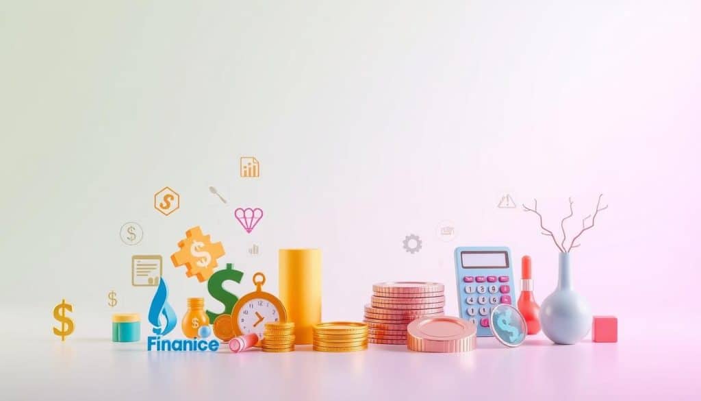 A vibrant visual representation of key financial concepts, showcased against a clean and modern backdrop. In the foreground, a stylized collection of financial icons and symbols, such as currency symbols, bar graphs, and calculator elements, artfully arranged to convey the essence of personal finance. The middle ground features a minimalist geometric pattern, hinting at the interconnected nature of financial principles. In the background, a soft, gradient-based color palette sets a calm and contemplative tone, inviting the viewer to engage with the subject matter. Crisp lighting from multiple angles highlights the details and depth of the composition, creating a sense of depth and dimensionality. The overall aesthetic is sleek, sophisticated, and visually captivating, perfectly suited to illustrate the "Introducción a la Educación Financiera" section of the article.
