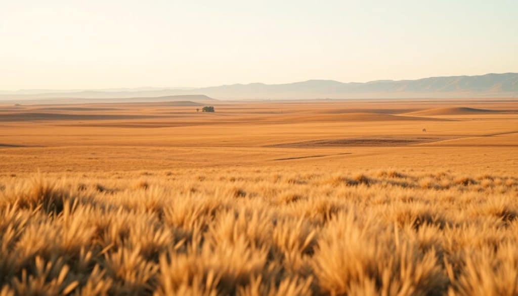 A wide landscape with a clear delineation between the foreground and background. In the foreground, a pair of contrasting investment time horizons, represented by two distinct horizons - one short and one long. The short-term horizon is closer, sharper, and more immediate, while the long-term horizon is further away, more hazy and indistinct. The lighting is natural, with a warm, golden glow illuminating the scene. The composition uses a low camera angle to emphasize the scale and depth of the landscape. The mood is contemplative, inviting the viewer to consider the differences between short-term and long-term investment strategies.